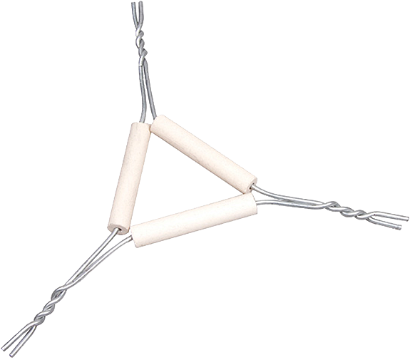 三角形，铁丝(16ga) galv. 采用纯粘土管杆